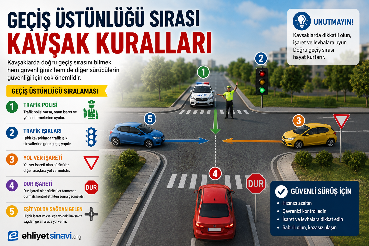 Geçiş üstünlüğü sırası ve kavşak kuralları