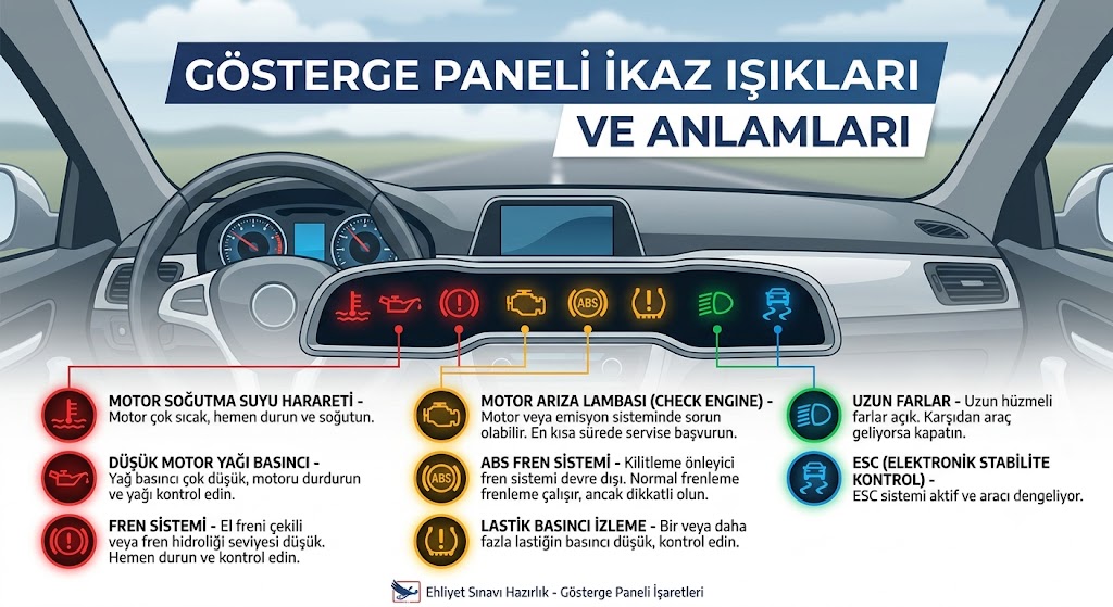 Gösterge Paneli İkaz Işıkları ve Anlamları